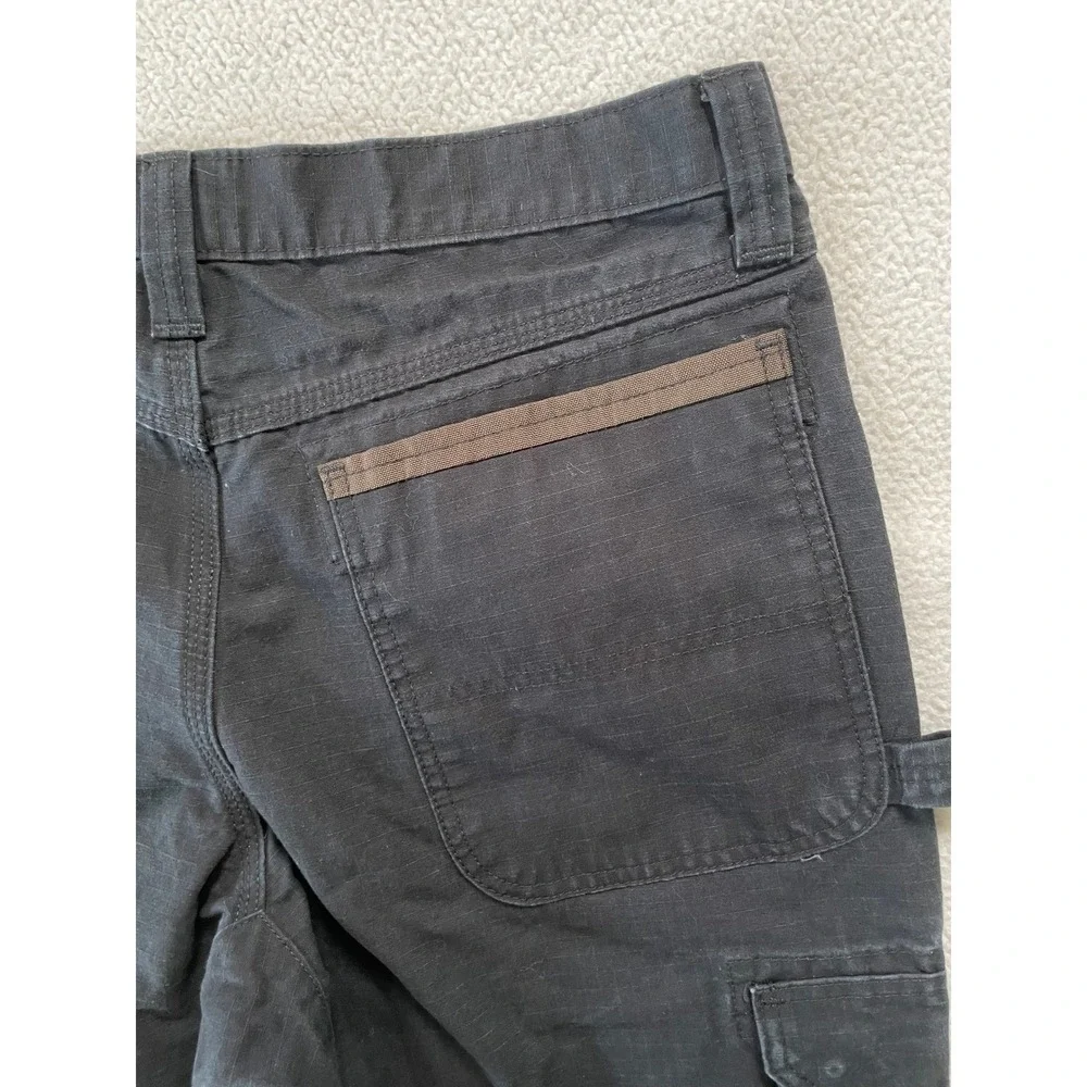 Wrangler Mens 32x32 Workwear Cargo Pants Black Ripstop Utility Pockets 10WMWR1BL